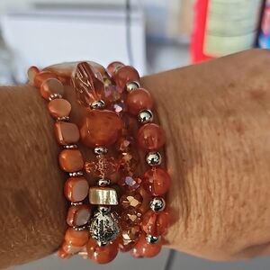 Paparazzi Vibrant Orange Beaded Bracelet Set